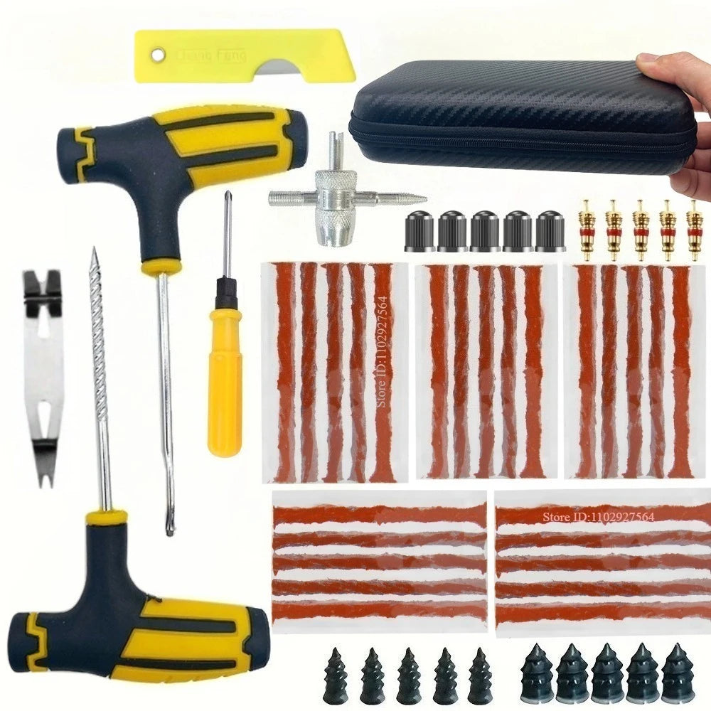Kit de reparo de pneus de carro.