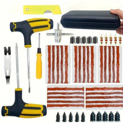 Kit de reparo de pneus de carro.
