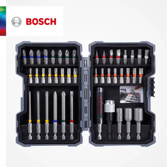 Kit de brocas de chave de fenda Bosch com 43 peças, alta dureza.