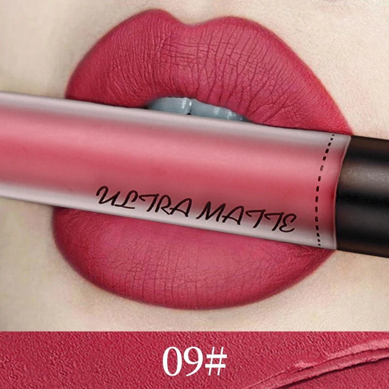 Batom Líquido À Prova D'água Batom Vermelho,Veludo Batom Marrom.