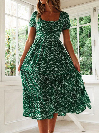 Vestidos Vintage, Estampa Manga casual.