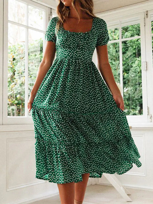 Vestidos Vintage, Estampa Manga casual.