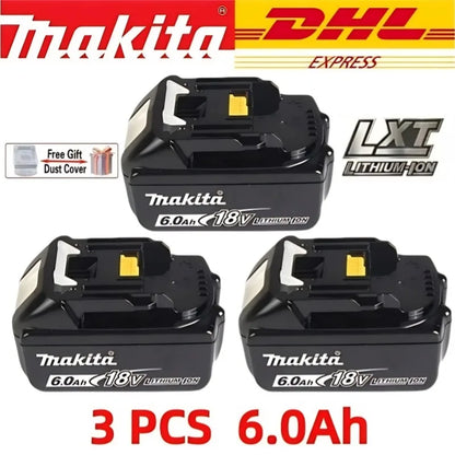 Bateria de íons de lítio Makita original de 18 V e 6,0 Ah.