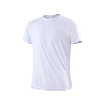 Camiseta masculina de manga curta, secagem rápida, para academia, corrida,