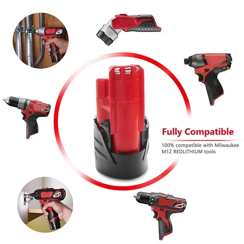 Bateria Milwaukee 12V 3Ah compatível com Milwaukee M12.