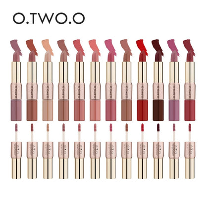 Batom Matte e Batom Líquido 12 Cores Maquiagem Brilho Labial.