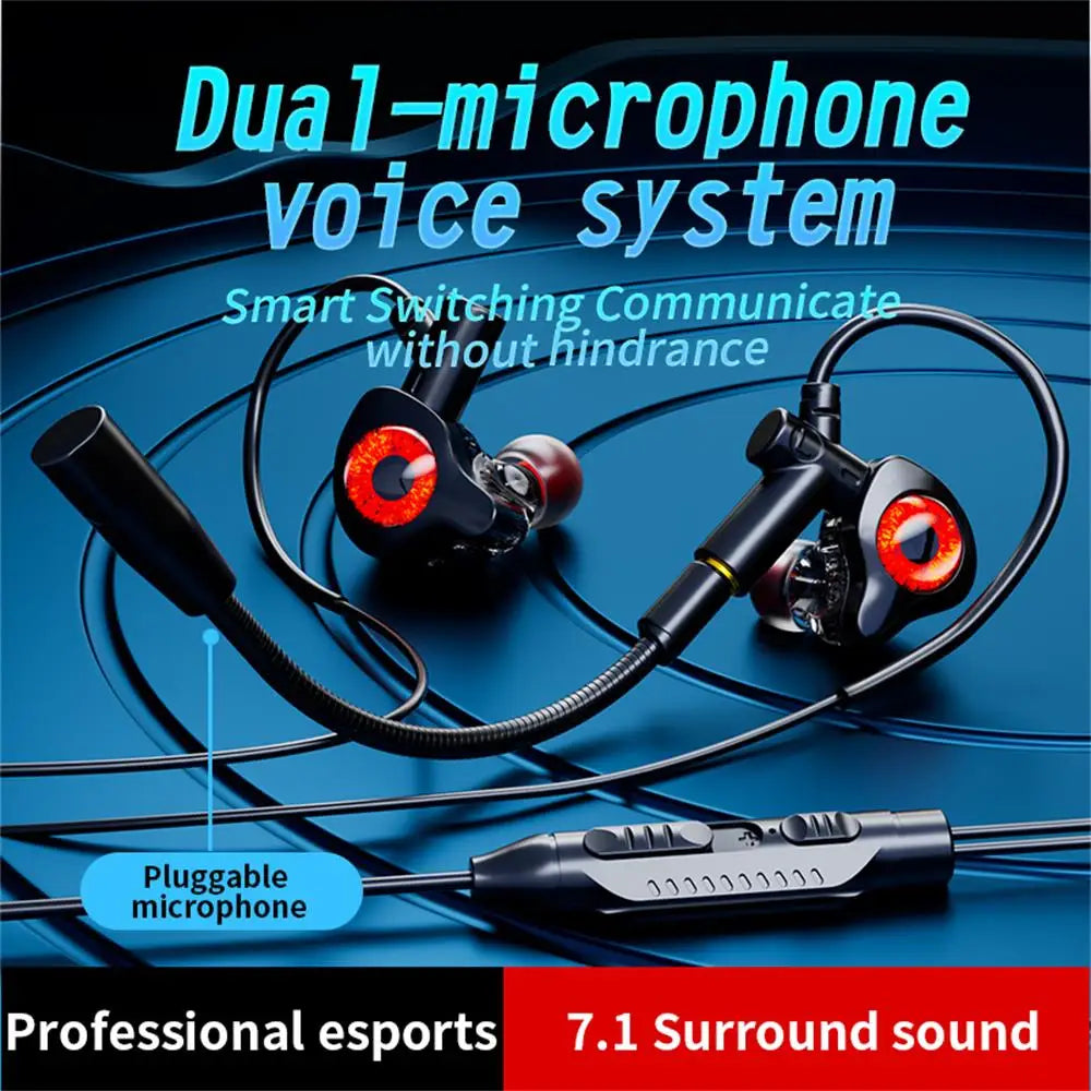 Fones de ouvido com fio tipo C/3,5 mm/USB, fones de ouvido para jogos.