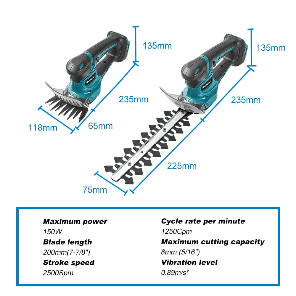 Aparador de cerca viva elétrico,Kamolee 2 em 1, 20.000 RPM, sem fio, para jardim.