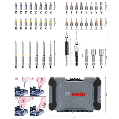 Conjunto de brocaschave de fenda elétrica43 peças, HSS, alta dureza, multifuncionais, PH/PZ.