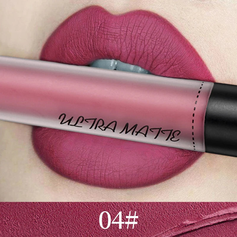 Batom Líquido À Prova D'água Batom Vermelho,Veludo Batom Marrom.