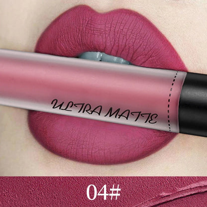 Batom Líquido À Prova D'água Batom Vermelho,Veludo Batom Marrom.