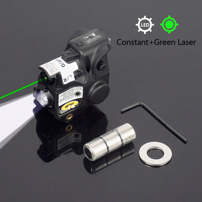 Lanterna laser infravermelha verde vermelha para pistola tática.