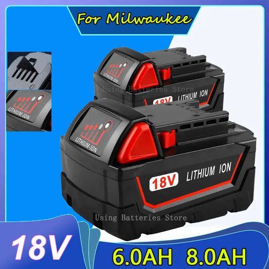 Bateria de íon de lítio 18V 8000mAh, Milwaukee.