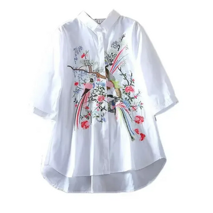 Blusa de arte literária para mulheres, camisa, blusas de porcelana.