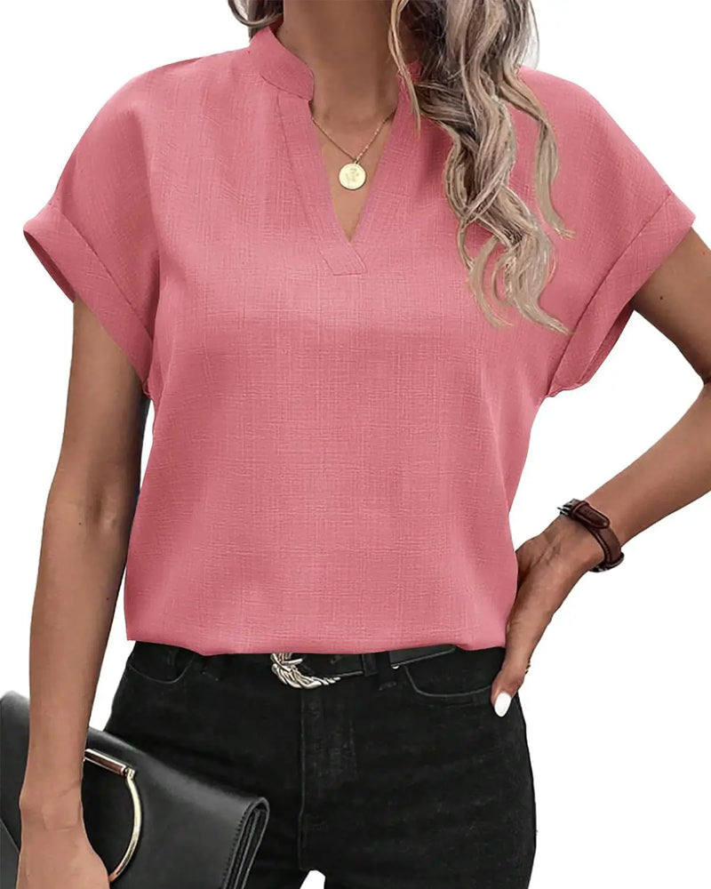Blusa feminina camisa branca  com decote em v algodão.