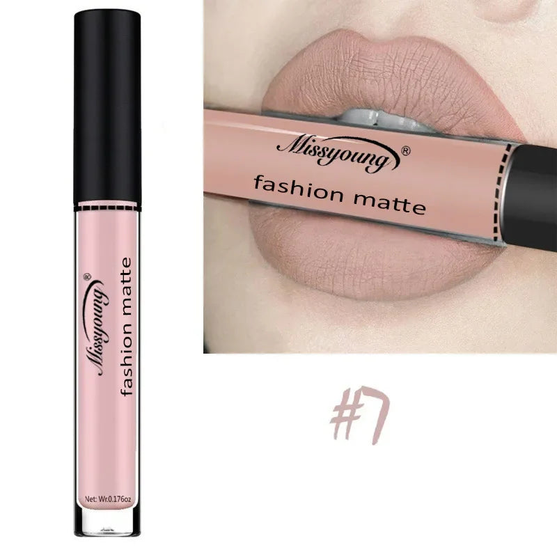 Batom Marrom Nude Chocolate Cor Batom Líquido Brilho Labial.