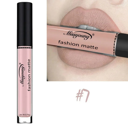 Batom Marrom Nude Chocolate Cor Batom Líquido Brilho Labial.
