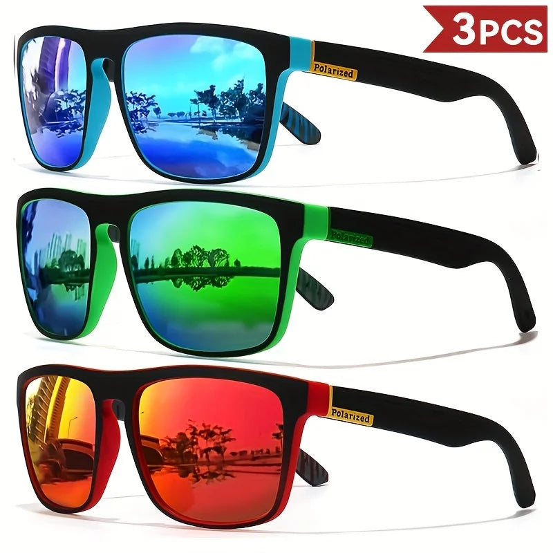 Óculos de sol polarizados quadrados vintage da moda, masculinos e femininos