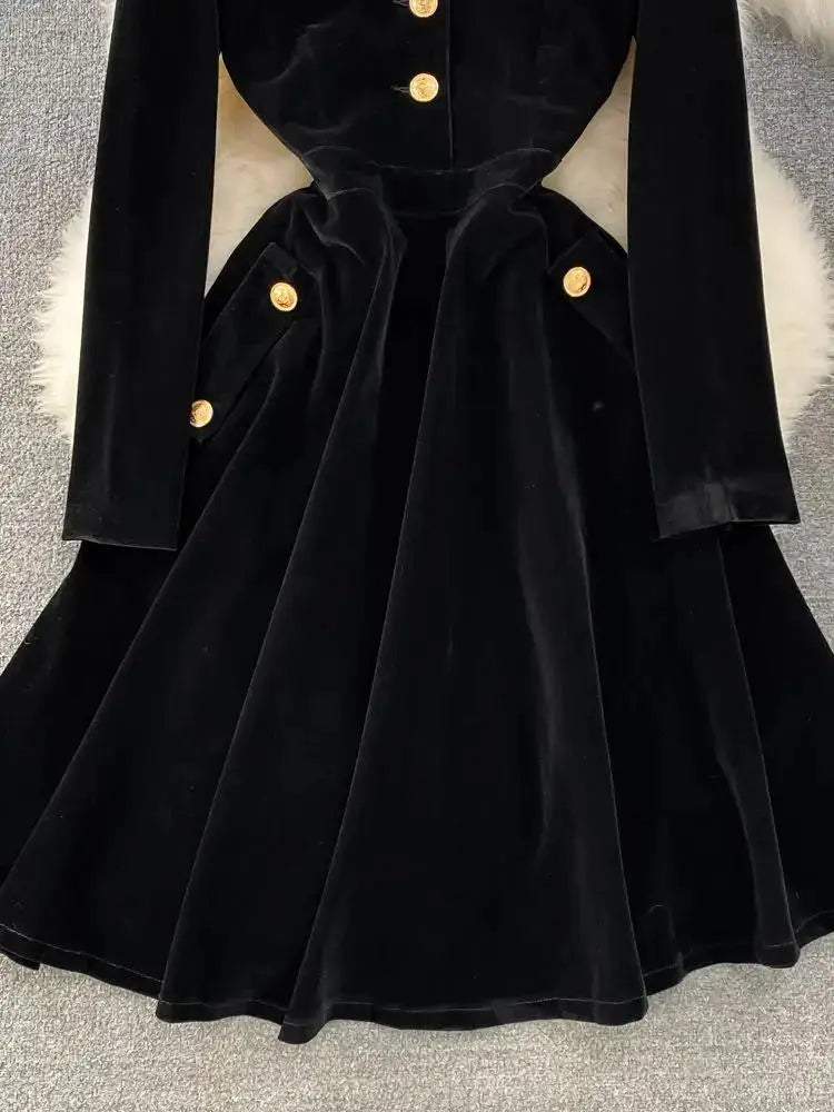 Vestido elegante ,preto, outono inverno