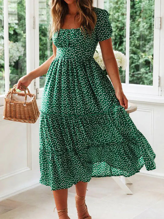 Vestidos Vintage, Estampa Manga casual.