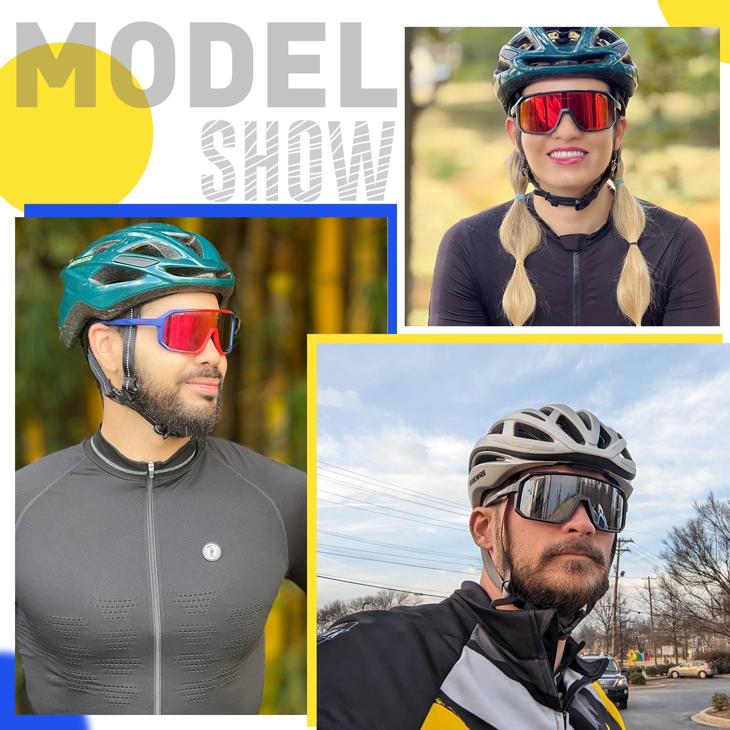 Óculos de sol para ciclismo masculino  e lazer