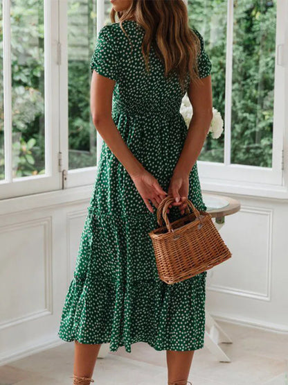 Vestidos Vintage, Estampa Manga casual.