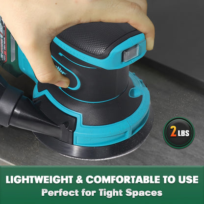 Lixadeira orbital sem fio Mellif 125 mm para Makita, bateria de 18 V.