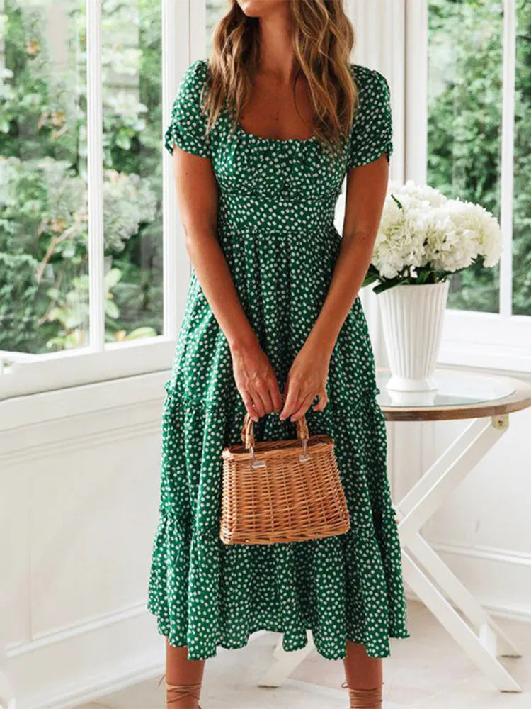 Vestidos Vintage, Estampa Manga casual.