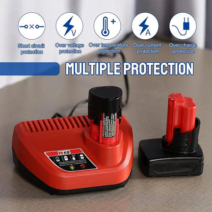 Carregador de substituição compatível com Milwaukee 12V Carregador de bateria.