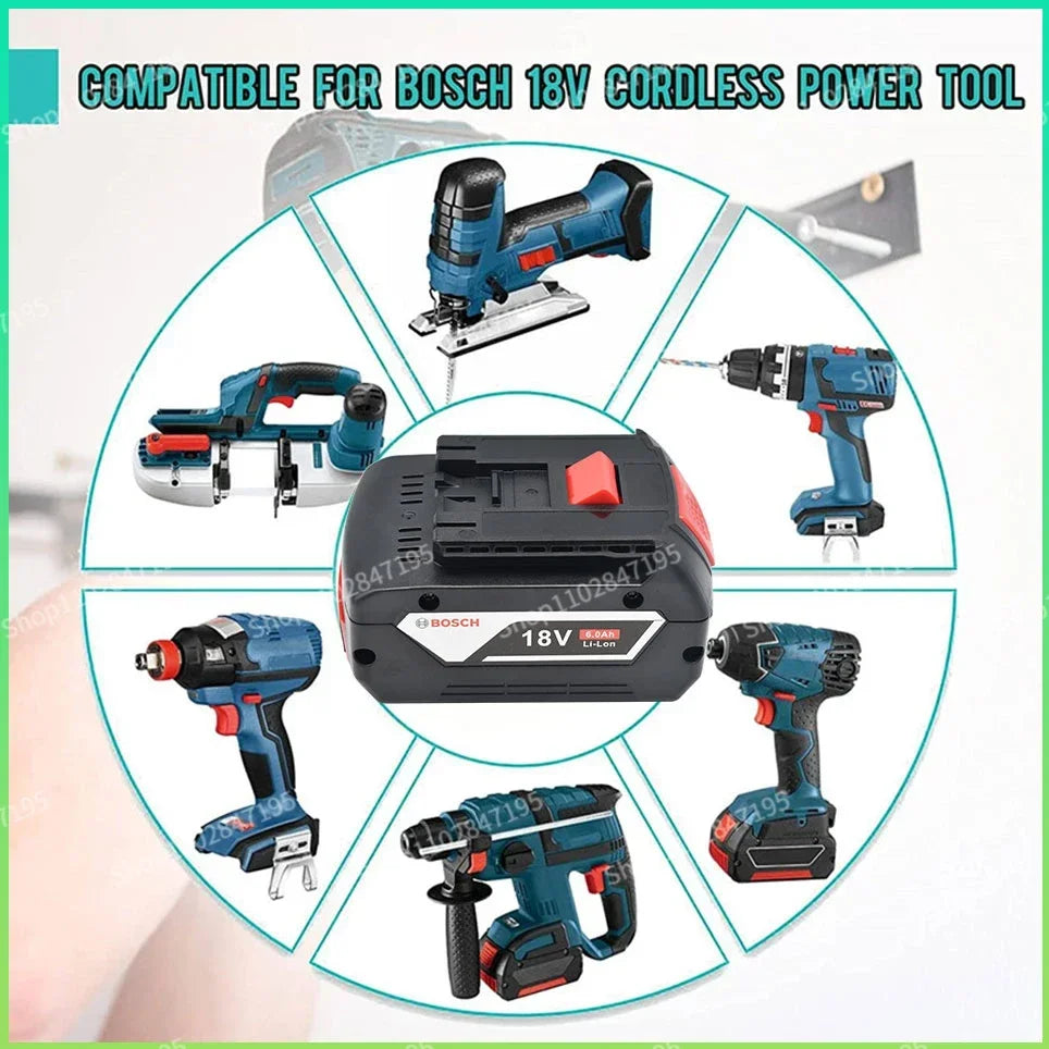 Bateria de lítio original BOSCH 18V, pacote de bateria Bosch 6.0AH.
