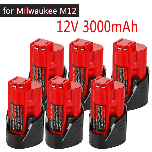bateria Milwaukee de 12 V 3 Ah compatível com Milwaukee M12.