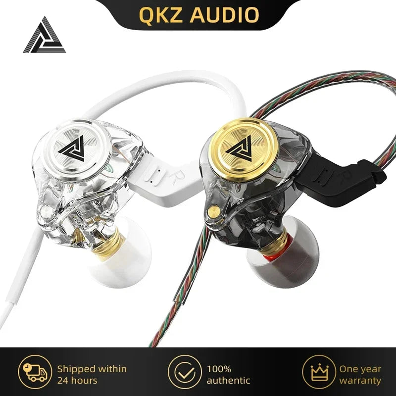 Fone de ouvido com fio QKZ AK3 FiLe com microfone.