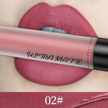 Batom Líquido À Prova D'água Batom Vermelho,Veludo Batom Marrom.