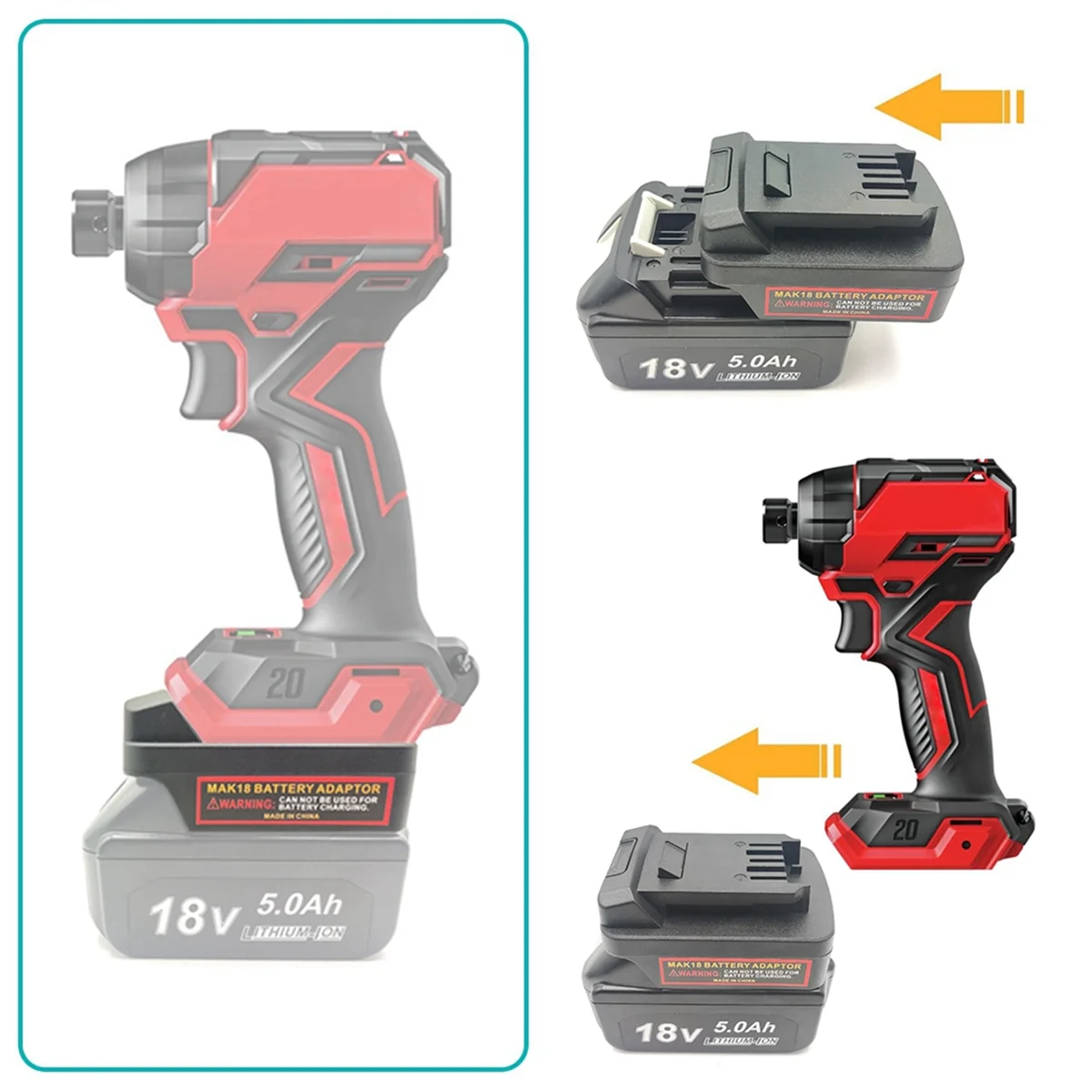 Adaptador de bateria para Makita 18V Conversão de bateria para SKIL 20V.
