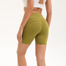 Shorts esportivos respiráveis de verão 2025 para mulheres, fitness, cintura alta,