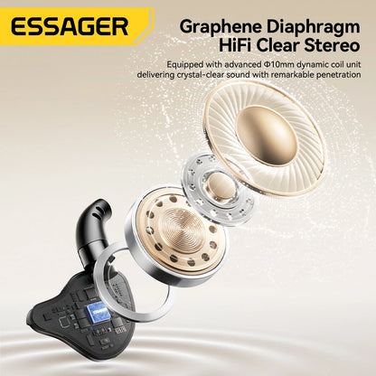Fones de ouvido intra-auriculares,  Essager USB tipo C.