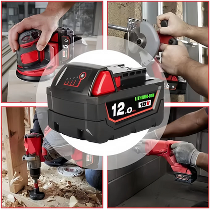 Bateria de íons de lítio de 18 V e 12,0 Ah,  Milwaukee.