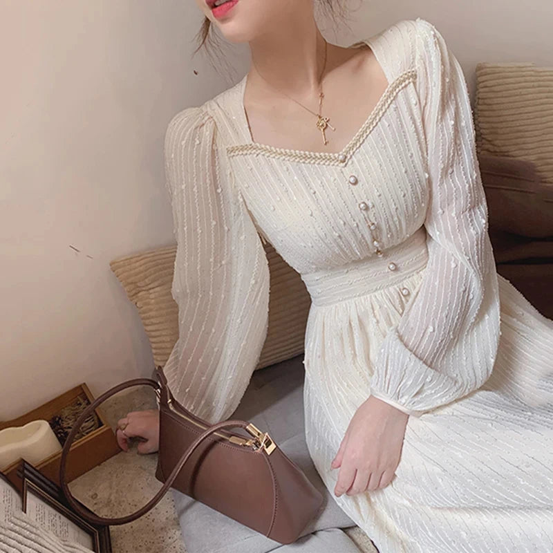 Vestido midi vintage feminino para festa, elegante, decote em V.