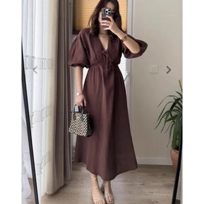 Vestidos elegantes para mulheres, moda vintage, vestido sexy, cor sólida.