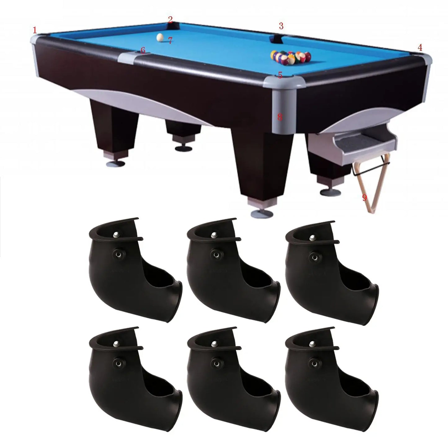 6 Pieces Billiard Baskets Pool Table Basket Pool Table Corners Heavy Duty