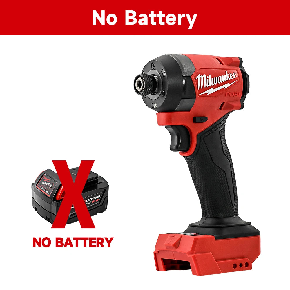 Chave de fenda de impacto Milwaukee M18 com bateria de 1/4 de polegada, furadeira elétrica de impacto 226NM, sem escova.