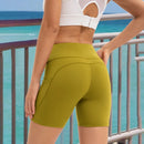 Shorts esportivos respiráveis de verão 2025 para mulheres, fitness, cintura alta,