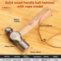 Mini martelo de cabeça redonda e plana, martelo de encaixe, madeira maciça
