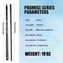 Taco de bilhar profissional 12,75 mm, ponta multicamadas de carbono premium