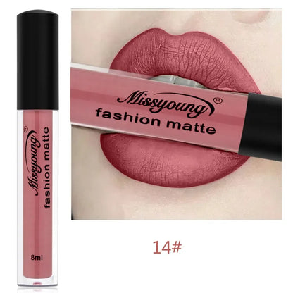 Batom Marrom Nude Chocolate Cor Batom Líquido Brilho Labial.