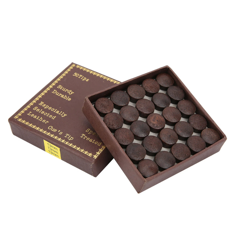 Pontas de taco de bilhar de 13 mm, 50 peças/caixa,