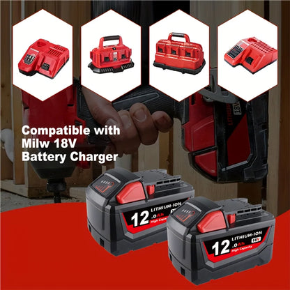 Bateria recarregável Milwaukee M18 12000mAh 18V.