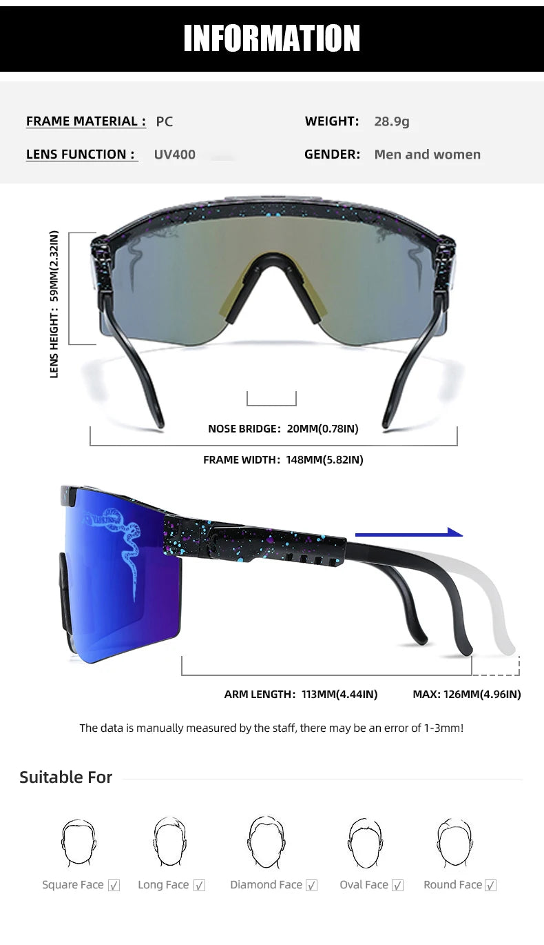 Óculos de sol para ciclismo, esportes ao ar livre, UV400.