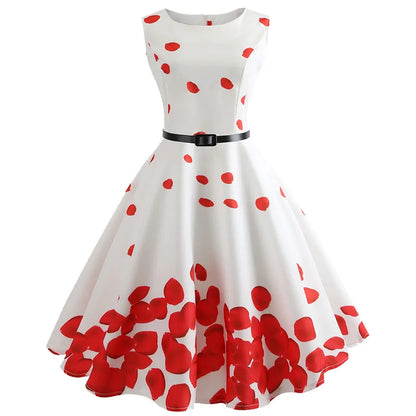 Vestido de verão feminino sem mangas estampa floral