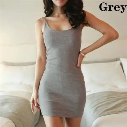 Vestido de verão para mulheres, sexy, sem costas, básico, branco